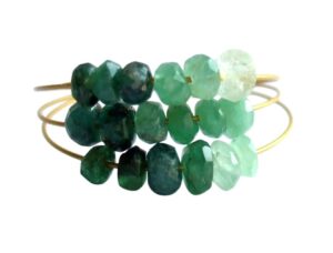 Gemshine – Damen – Ring – Vergoldet – Smaragd – Grün, Ringgröße:61 (19.4)