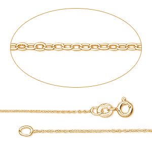GEMSHINE 14k 585 Gold Halskette. 1,5 mm Ankerkette im klassischen Design mit Längen von 40 bis 76 cm, Ketten Länge:76