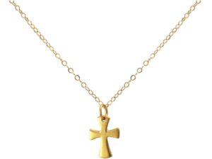 Gemshine  – Unisex – Anhänger – Vergoldet – 925 Sterling Silber – Kreuz – Vergoldete Halskette – 45 cm